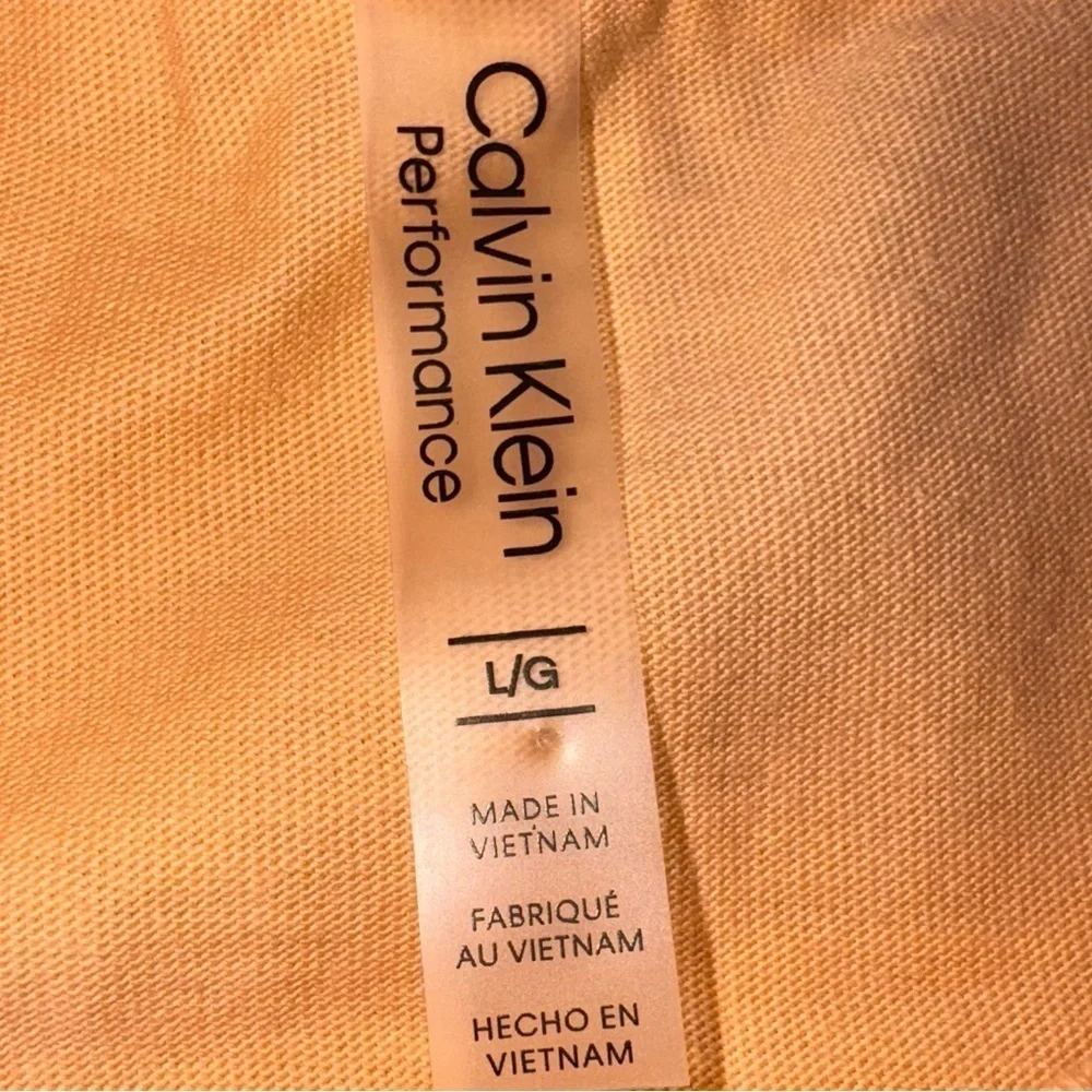 Calvin Klein Performance Women’s Large Peach Long Sleeved Crop-top LS Tee Shirt - Picture 4 of 5